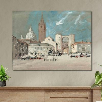 Piazza Dei Signori Padua Hercules Brabazon Brabazon hbb44 canvas print 