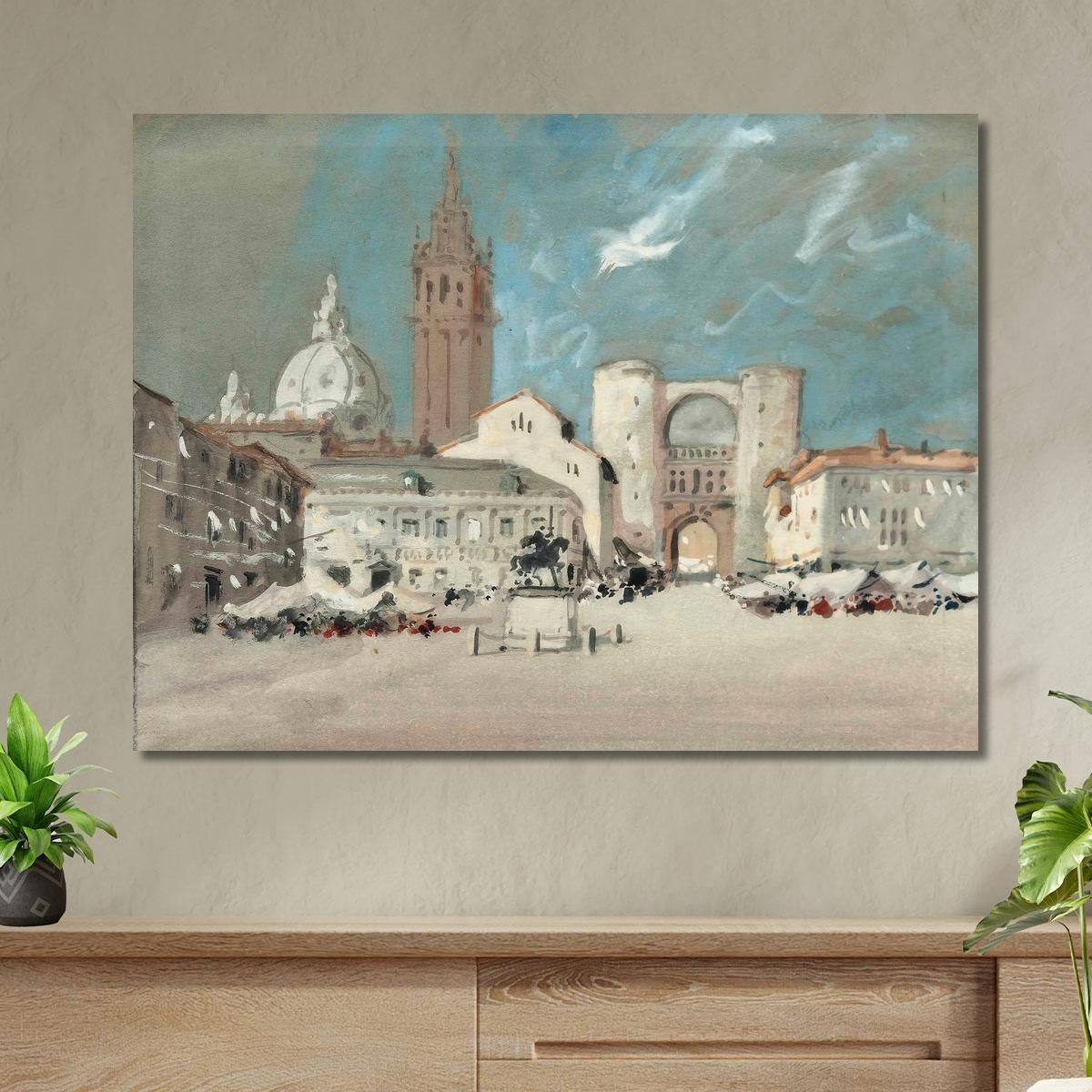 Piazza Dei Signori Padua Hercules Brabazon Brabazon hbb44 canvas print 