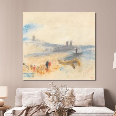 Port With Moored Steamship Hercules Brabazon Brabazon hbb45 canvas print 