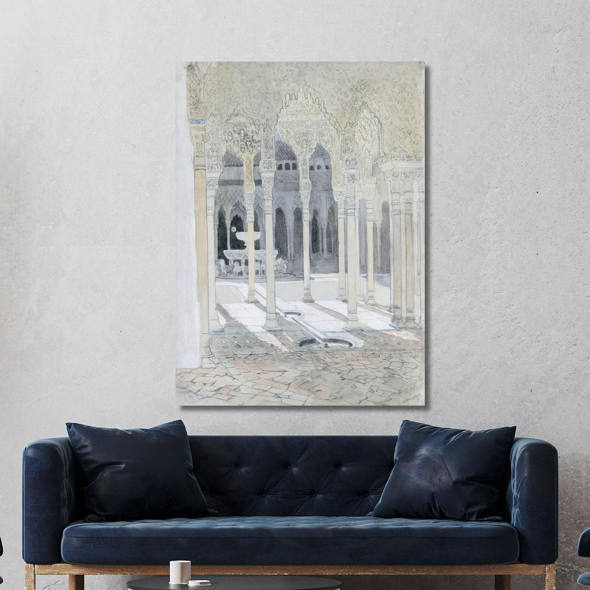 The Lion Courtyard The Alhambra Granada Spain Hercules Brabazon Brabazon hbb65 canvas print 