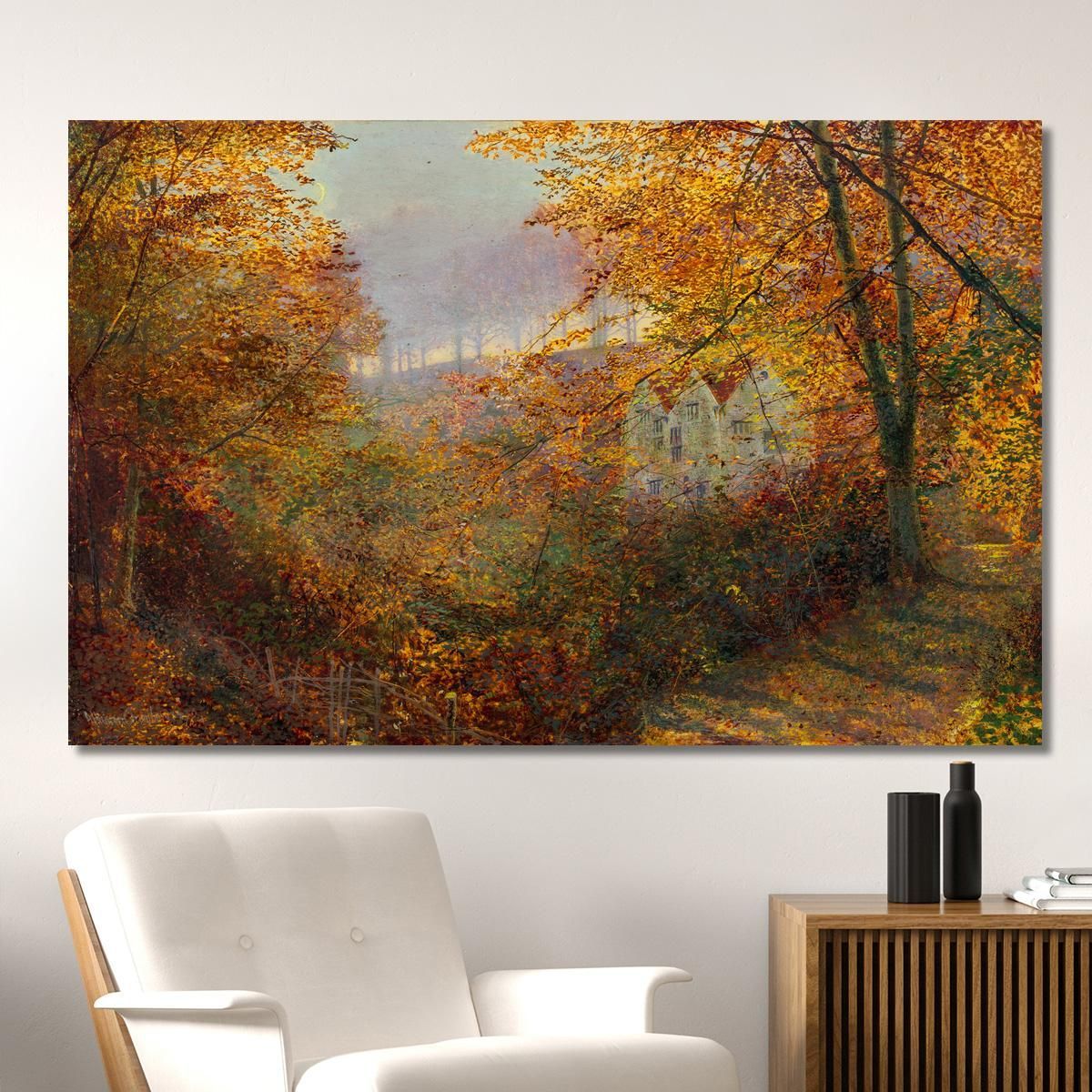 A House In A Clearing John Atkinson Grimshaw jag3 canvas print 