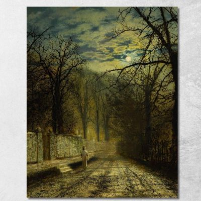 A Moonlit Street 2 John Atkinson Grimshaw jag8 canvas print 