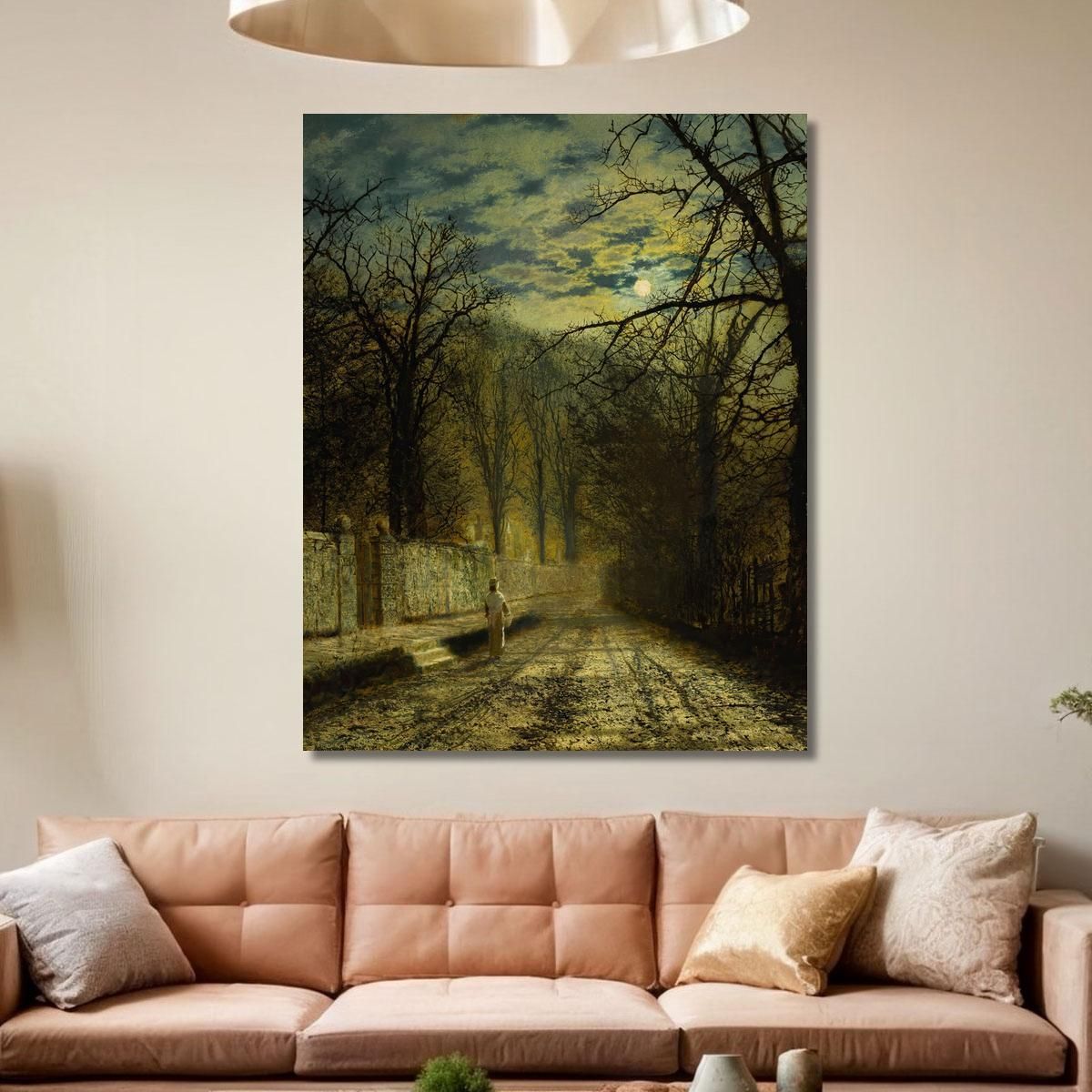 A Moonlit Street 2 John Atkinson Grimshaw jag8 canvas print 