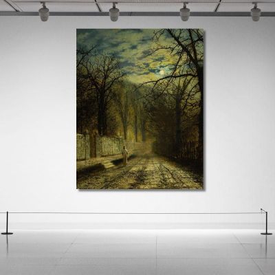 A Moonlit Street 2 John Atkinson Grimshaw jag8 canvas print 