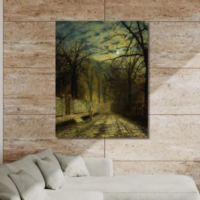 A Moonlit Street 2 John Atkinson Grimshaw jag8 canvas print 