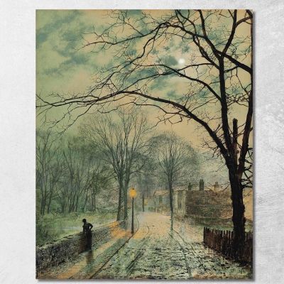 A Moonlit Stroll Bonchurch Isle Of Wight John Atkinson Grimshaw jag9 canvas print 
