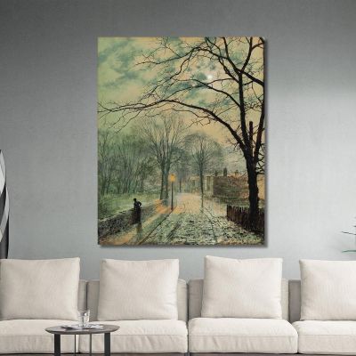 A Moonlit Stroll Bonchurch Isle Of Wight John Atkinson Grimshaw jag9 canvas print 