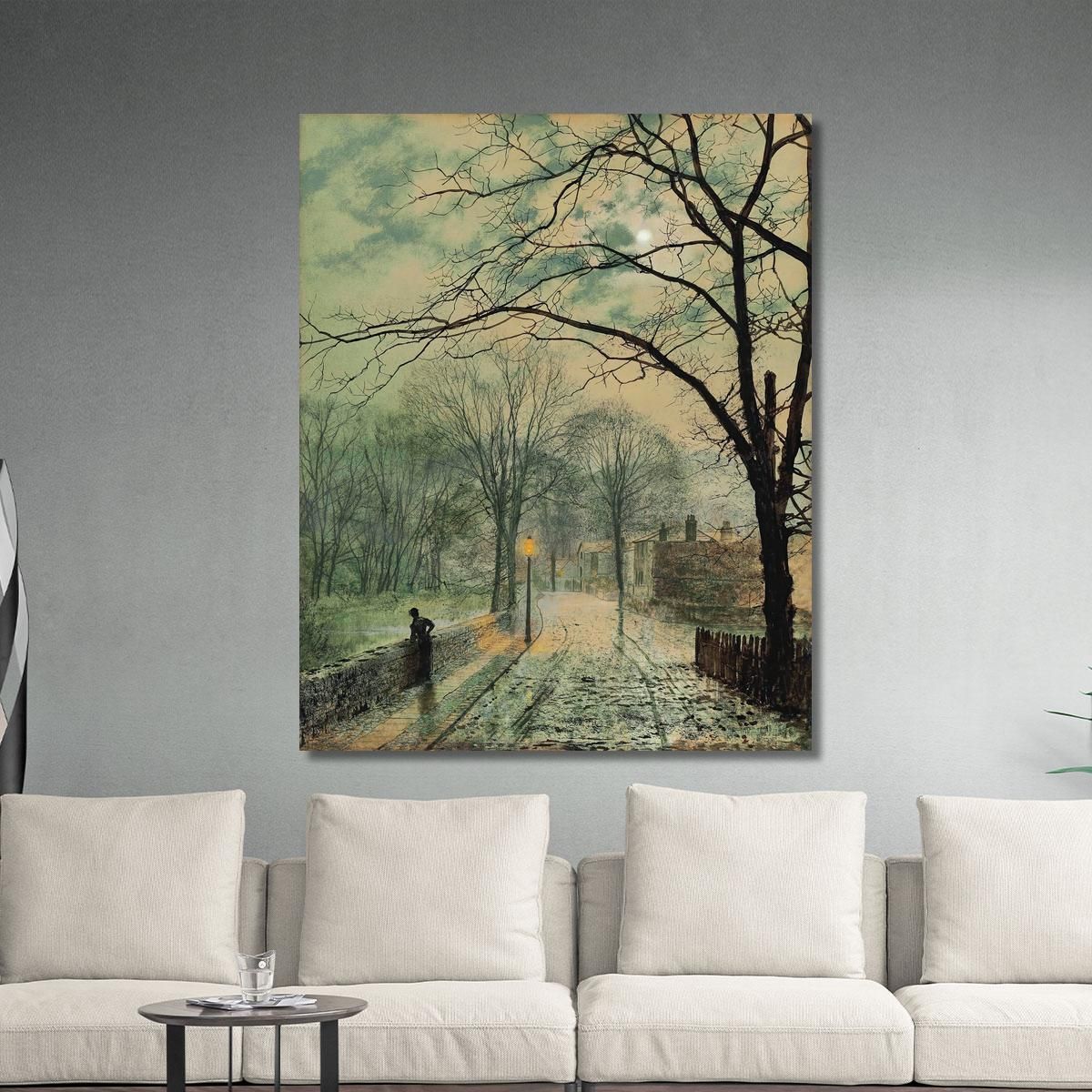 A Moonlit Stroll Bonchurch Isle Of Wight John Atkinson Grimshaw jag9 canvas print 