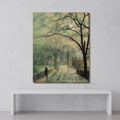 A Moonlit Stroll Bonchurch Isle Of Wight John Atkinson Grimshaw jag9 canvas print 