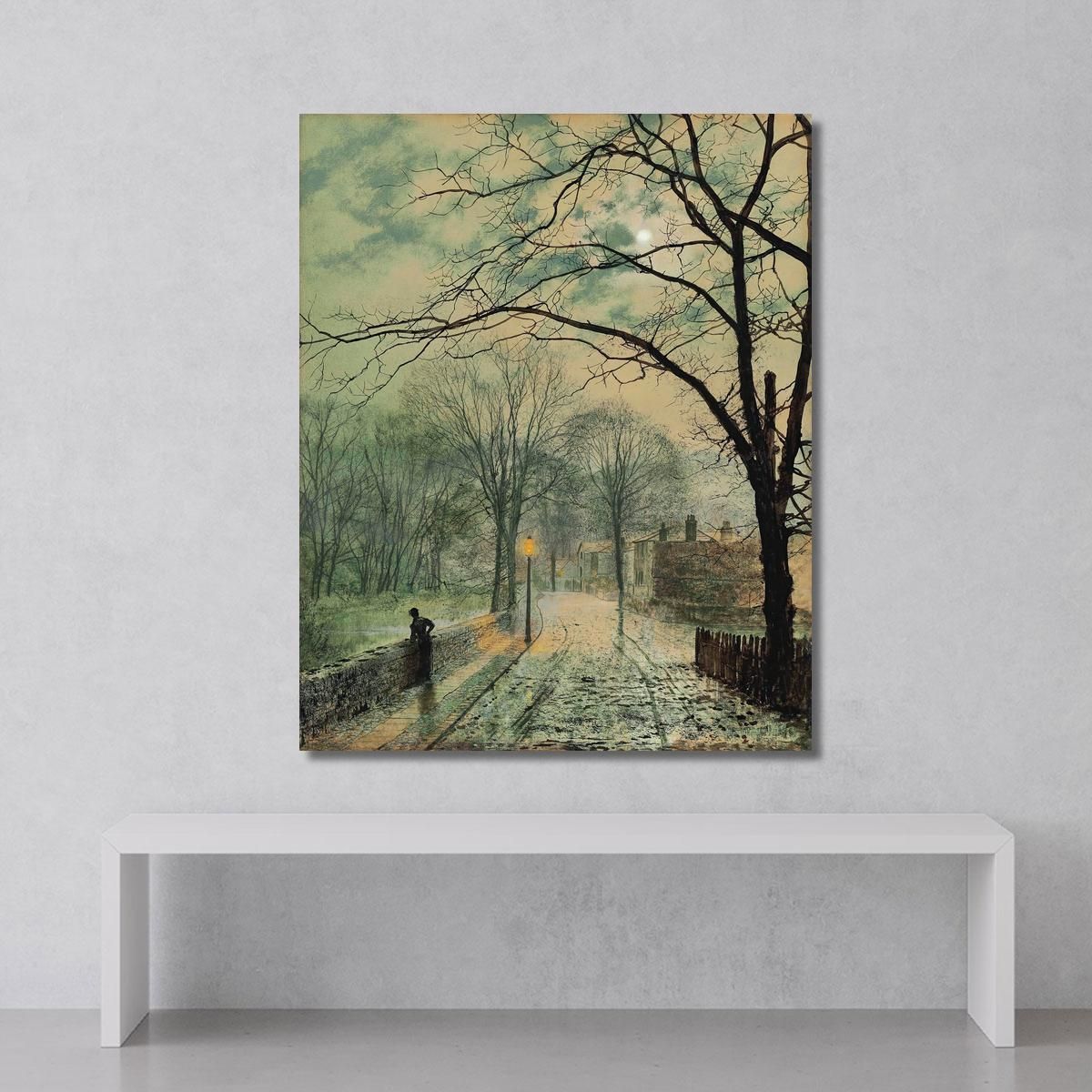 A Moonlit Stroll Bonchurch Isle Of Wight John Atkinson Grimshaw jag9 canvas print 