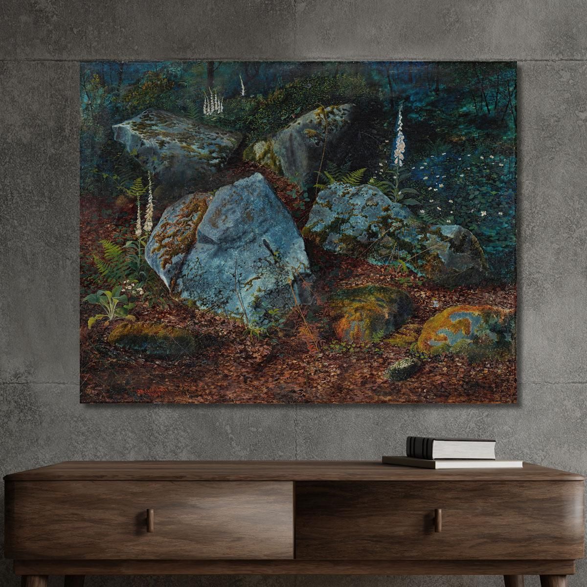 Boulders In Storsforth Wood John Atkinson Grimshaw jag24 canvas print 