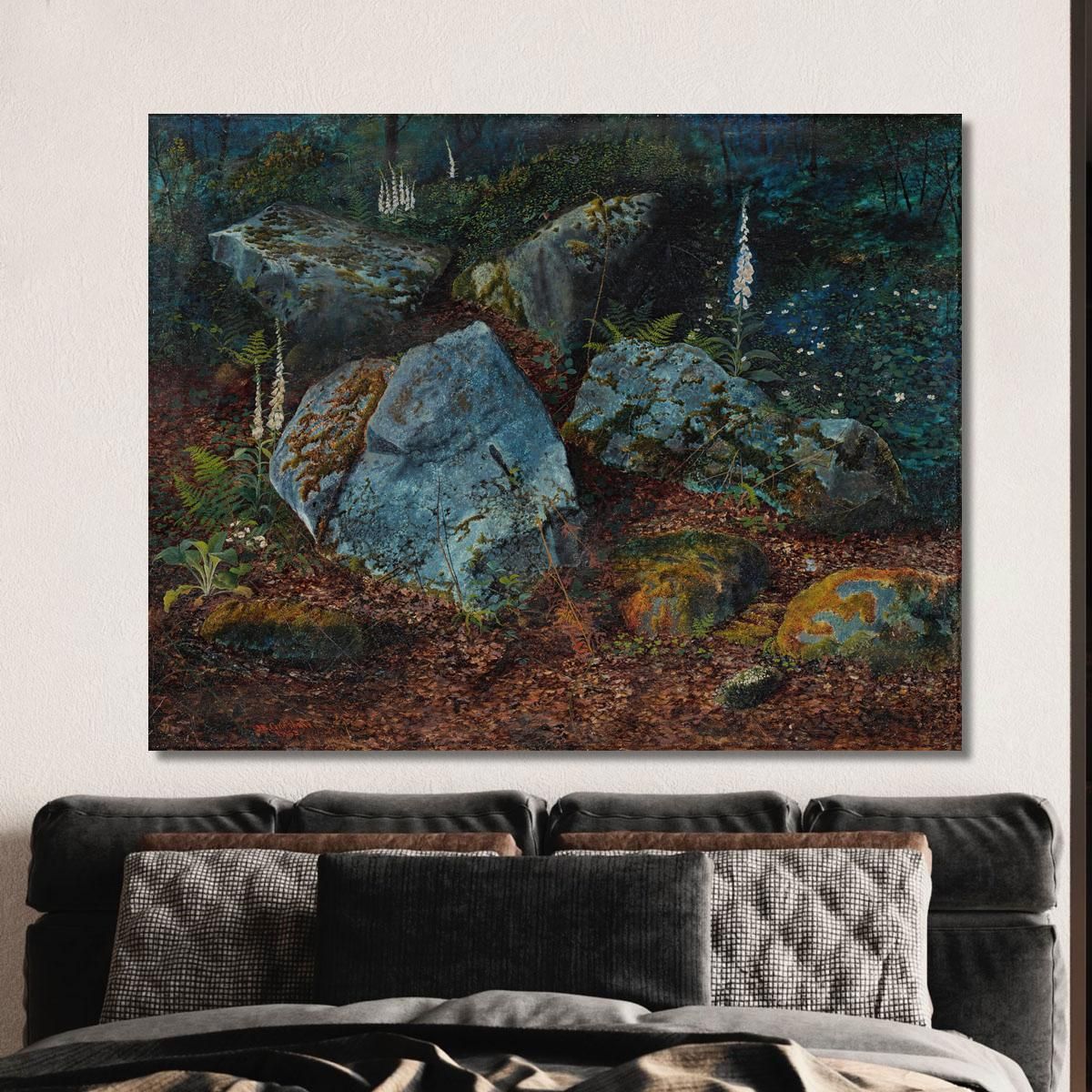 Boulders In Storsforth Wood John Atkinson Grimshaw jag24 canvas print 