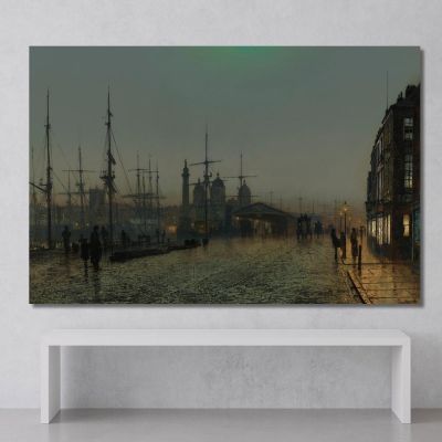 Hull Docks At Night John Atkinson Grimshaw jag33 canvas print 
