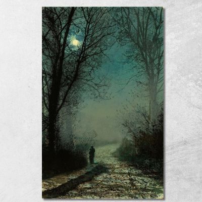 Lovers On A Moonlit Lane John Atkinson Grimshaw jag42 canvas print 