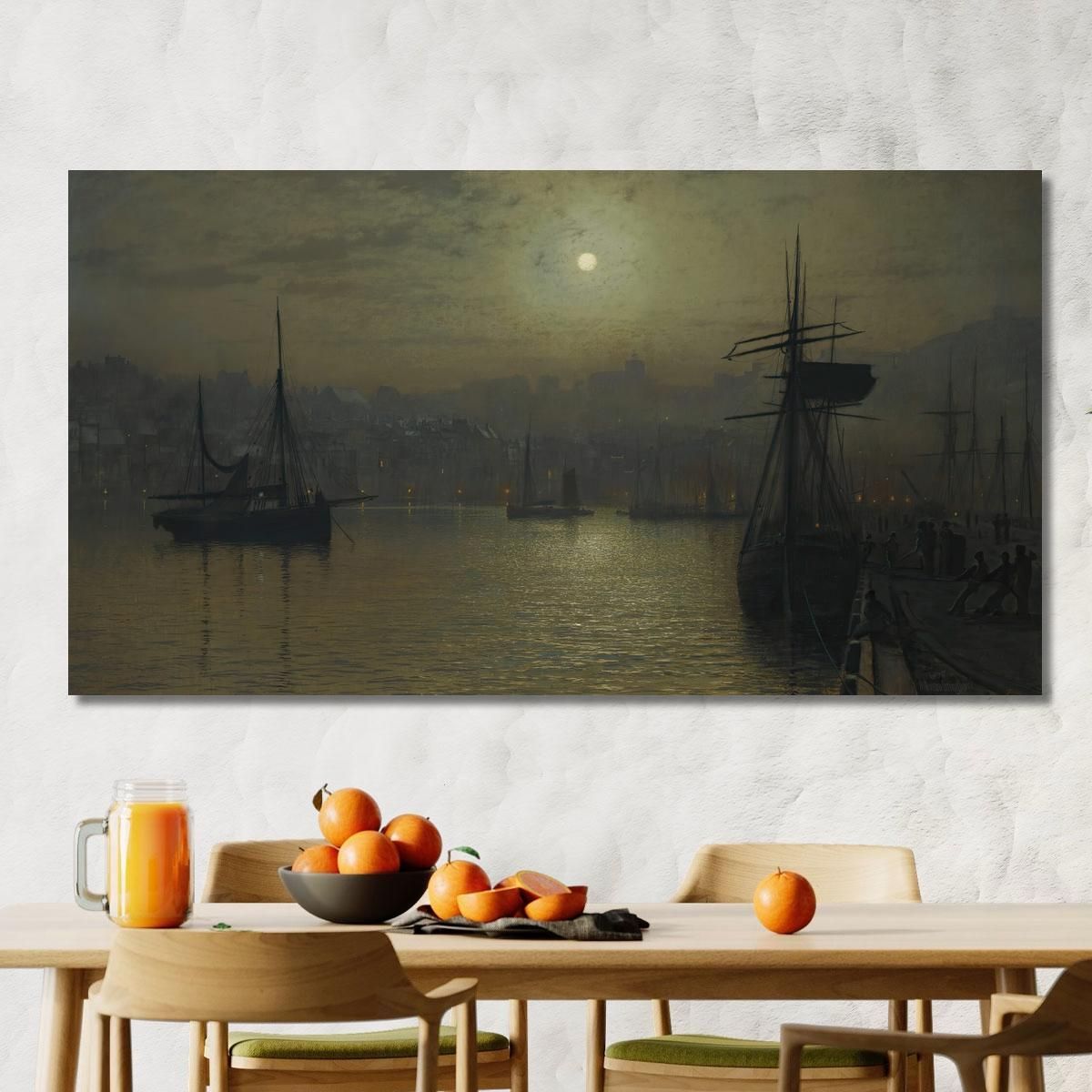 Old Scarborough Full Moon High Water John Atkinson Grimshaw jag52 canvas print 