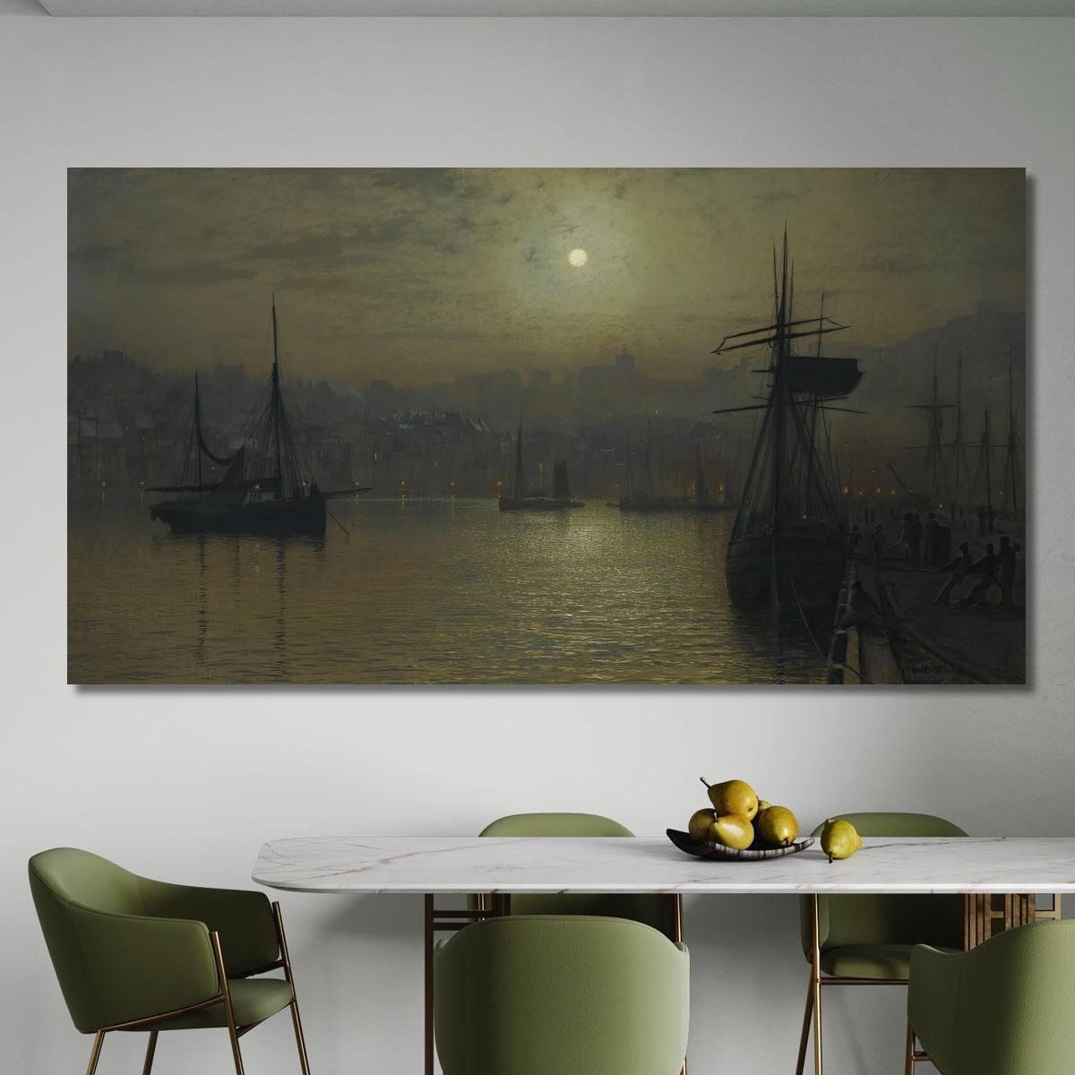 Old Scarborough Full Moon High Water John Atkinson Grimshaw jag52 canvas print 