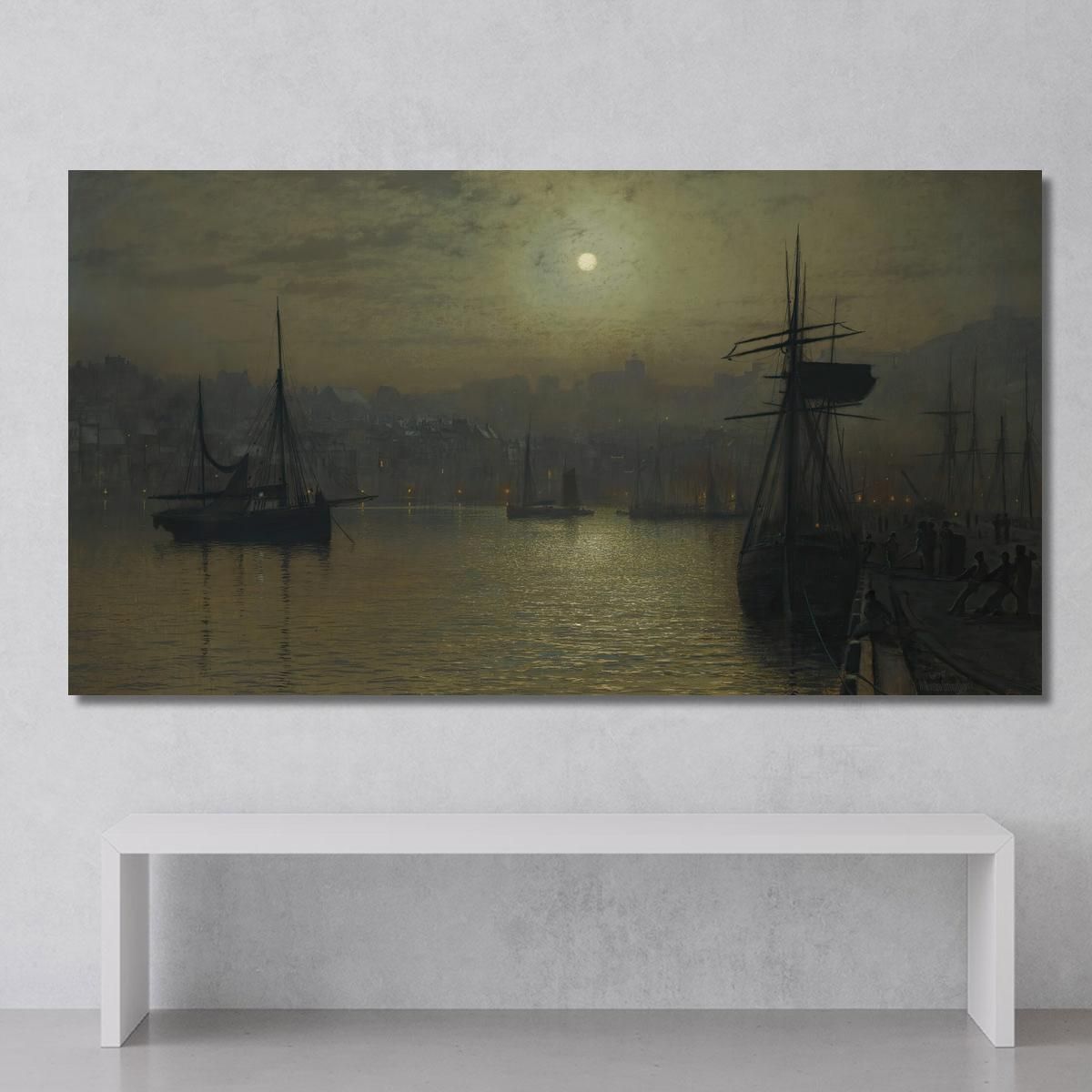 Old Scarborough Full Moon High Water John Atkinson Grimshaw jag52 canvas print 