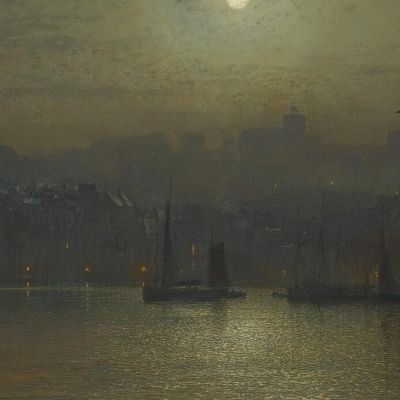 Old Scarborough Full Moon High Water John Atkinson Grimshaw jag52 canvas print