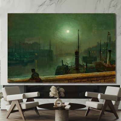 On The Clyde Glasgow John Atkinson Grimshaw jag53 canvas print 