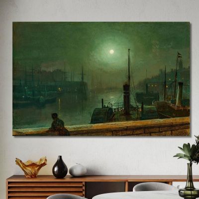 On The Clyde Glasgow John Atkinson Grimshaw jag53 canvas print 