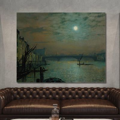Southwark Bridge By Moonlight John Atkinson Grimshaw jag61 canvas print 