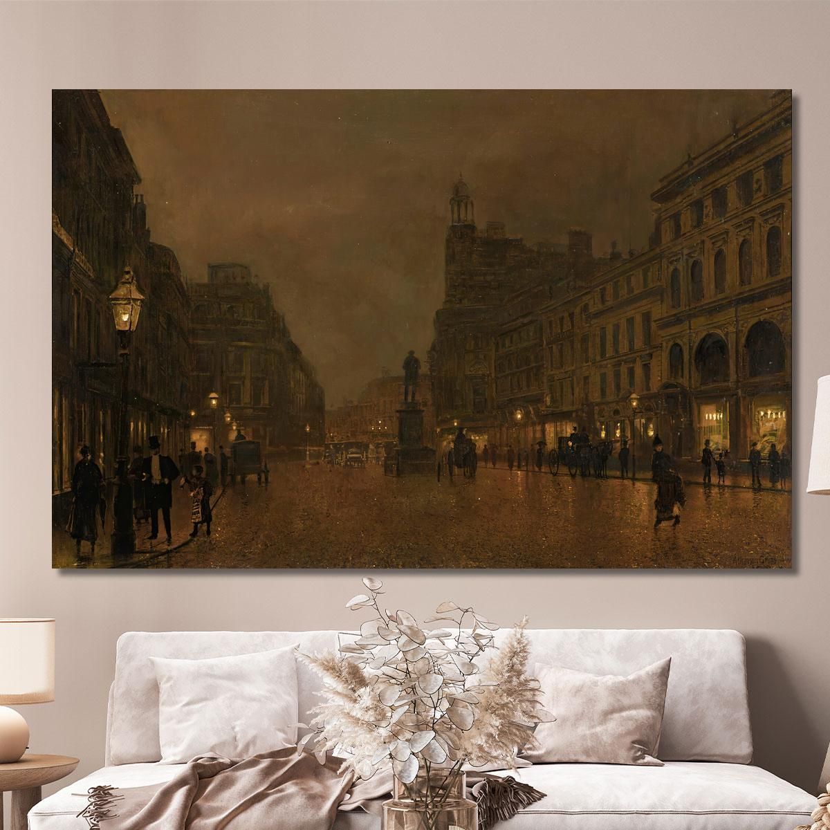 St Anne'S Square And Exchange Manchester John Atkinson Grimshaw jag64 canvas print 