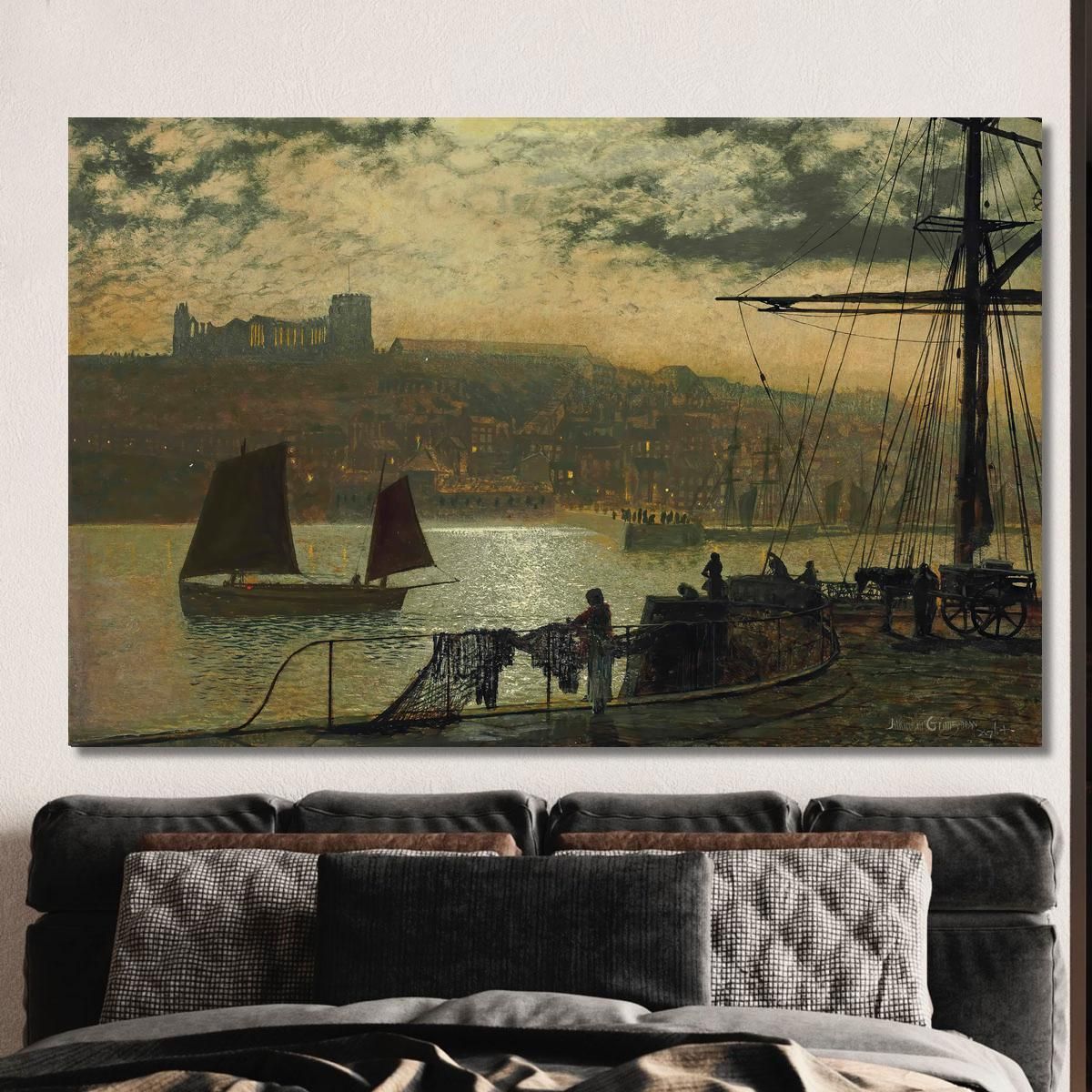 Whitby Abbey And Church John Atkinson Grimshaw jag81 canvas print 