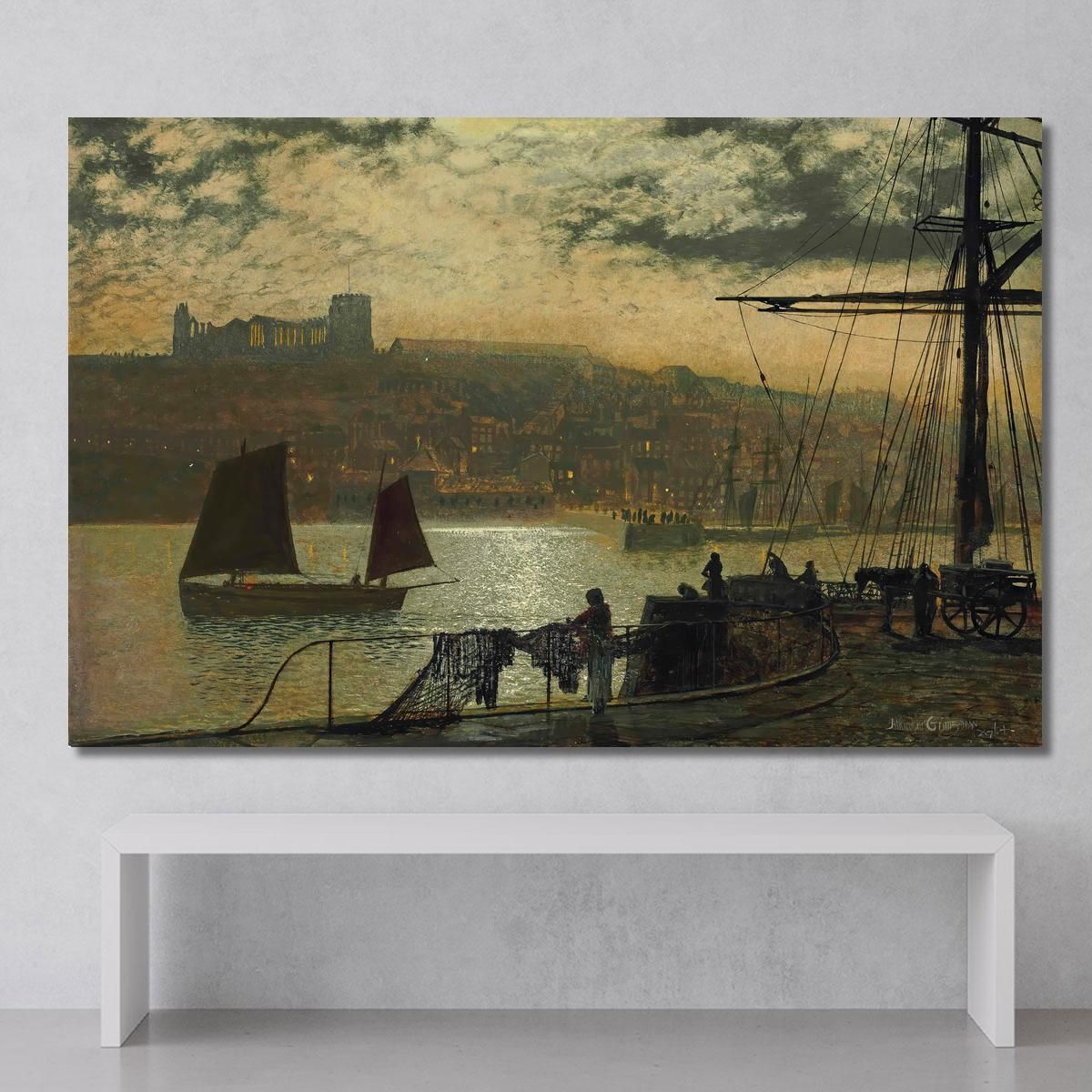 Whitby Abbey And Church John Atkinson Grimshaw jag81 canvas print 