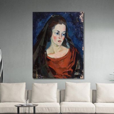 Portrait Of A Woman Konrad Mägi kmg18 canvas print 