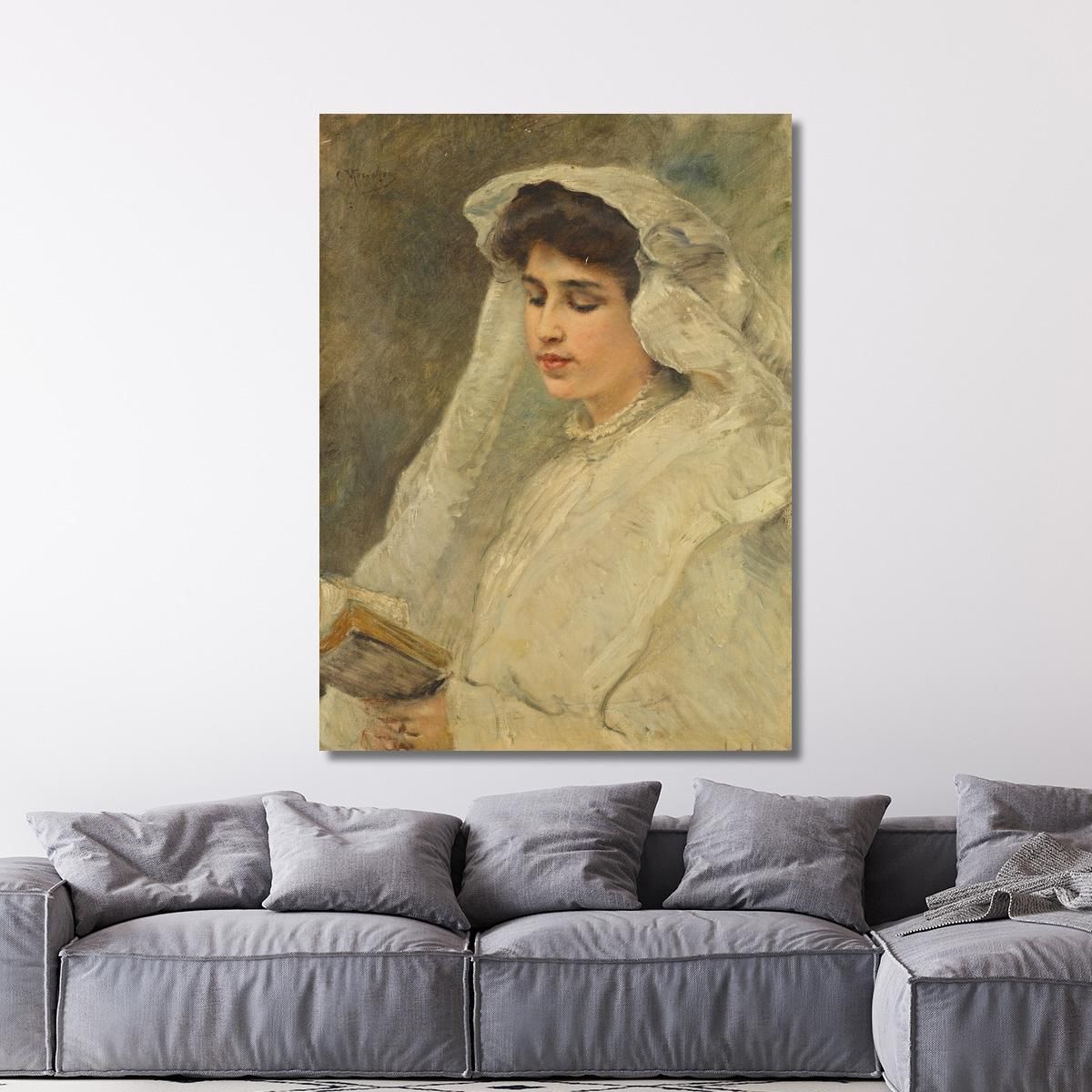 Woman Reading Konstantin Egorovich Makovsky kem19 canvas print 