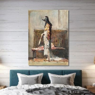 A Moroccan Woman In Traditional Dress Mariano Fortuny Marsal mfm1 canvas print 