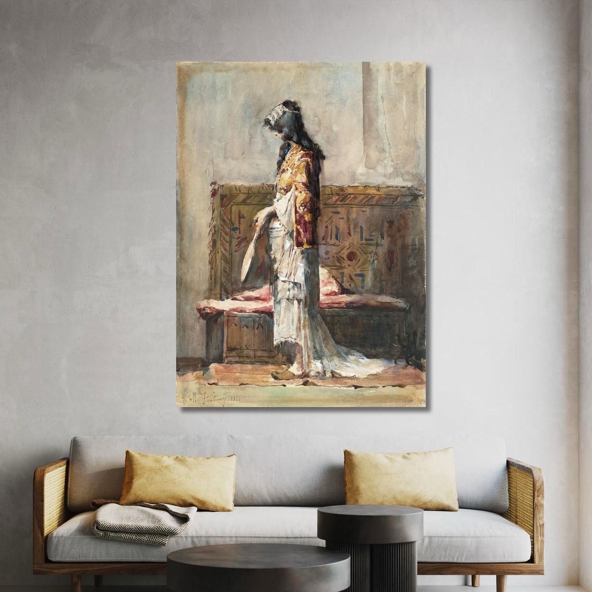 A Moroccan Woman In Traditional Dress Mariano Fortuny Marsal mfm1 canvas print 