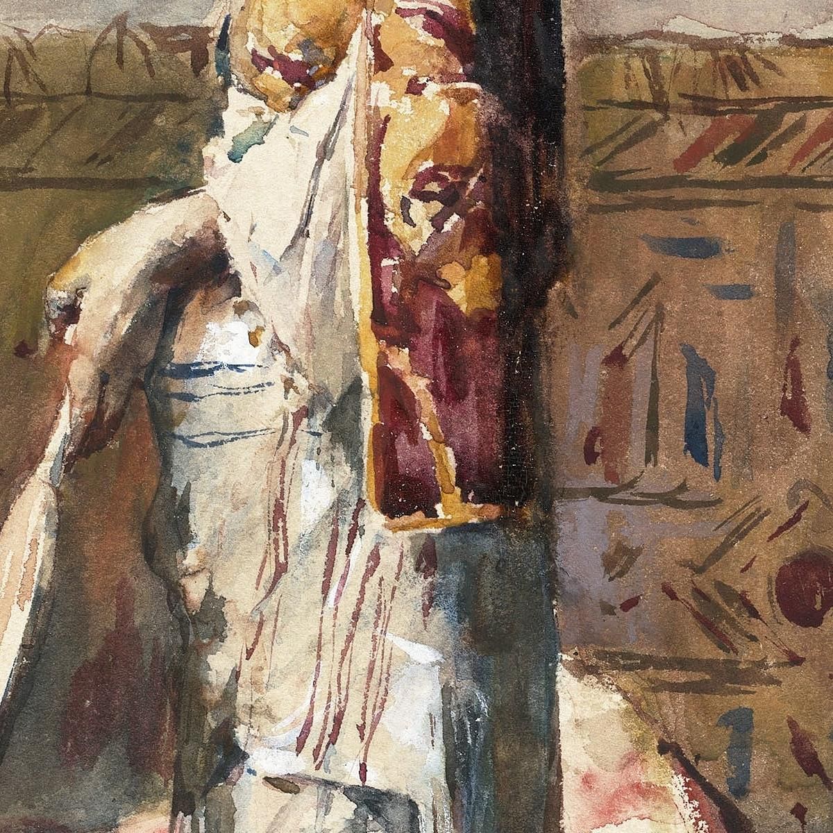 A Moroccan Woman In Traditional Dress Mariano Fortuny Marsal mfm1 canvas print