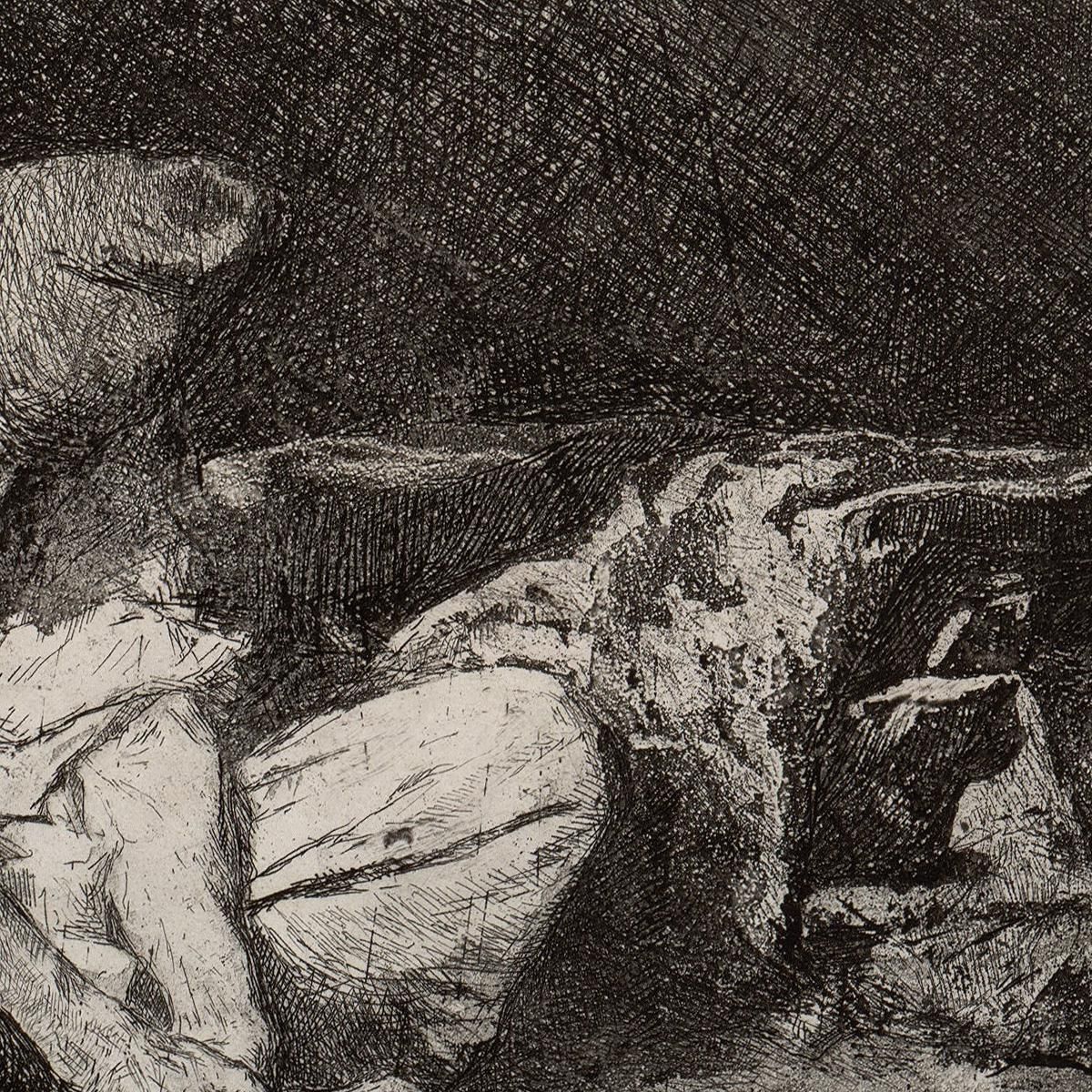 Arab Watching Over The Body Of A Friend Mariano Fortuny Marsal mfm8 canvas print