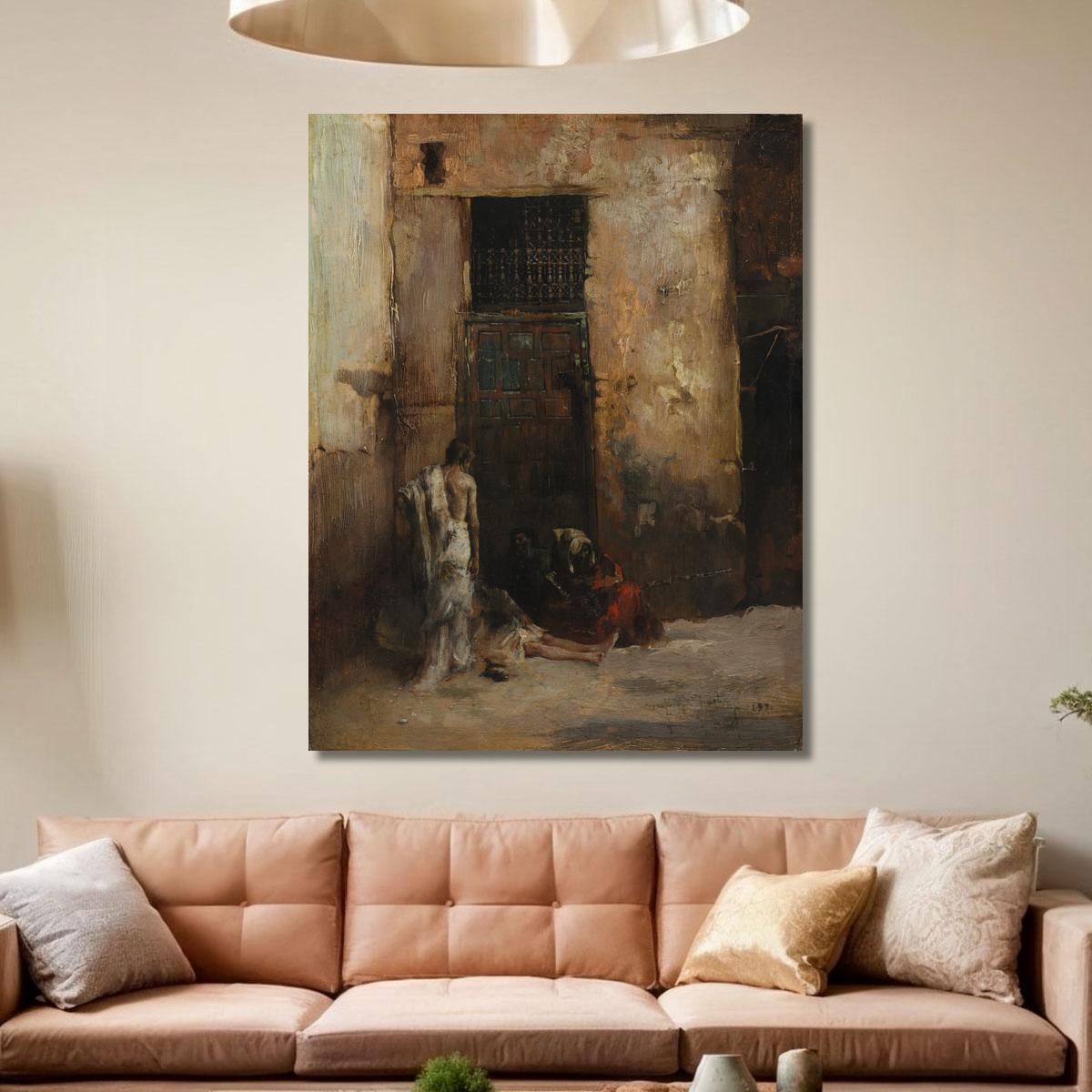 Beggars By A Door Mariano Fortuny Marsal mfm11 canvas print 