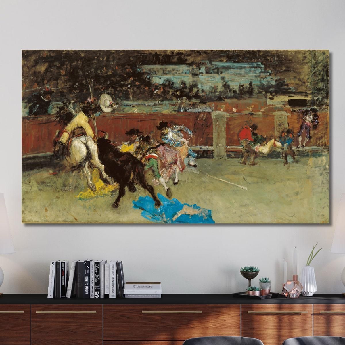 Bullfight. Wounded Picador Mariano Fortuny Marsal mfm12 canvas print 