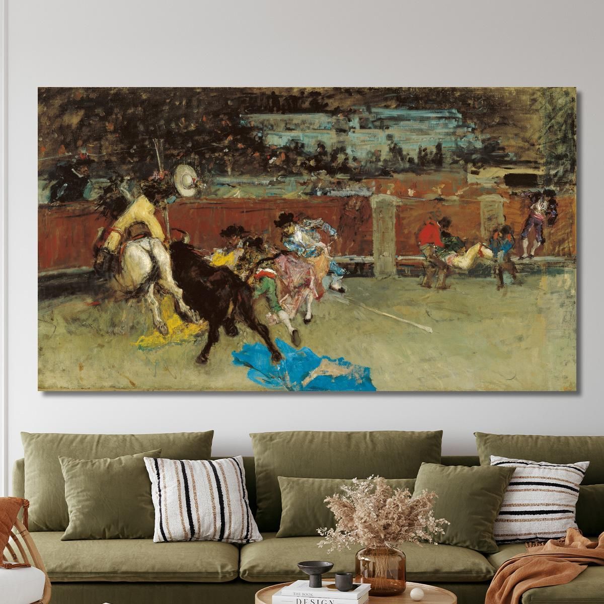 Bullfight. Wounded Picador Mariano Fortuny Marsal mfm12 canvas print 