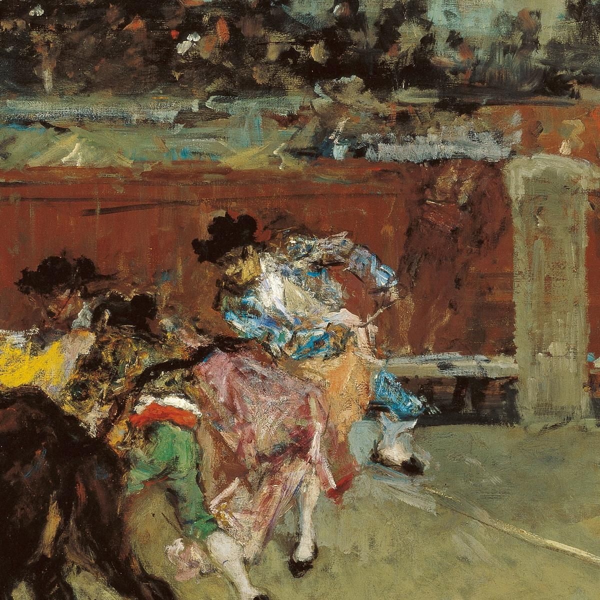 Bullfight. Wounded Picador Mariano Fortuny Marsal mfm12 canvas print
