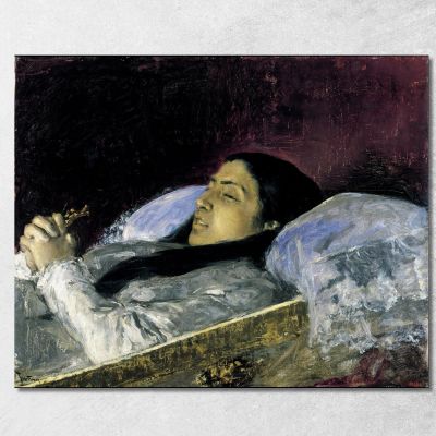Miss Del Castillo On Her Deathbed Mariano Fortuny Marsal mfm29 canvas print 