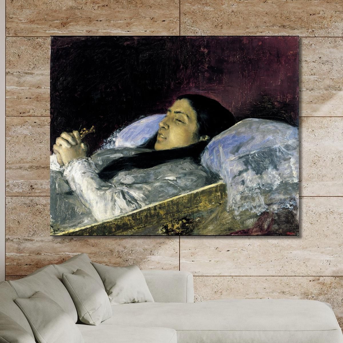 Miss Del Castillo On Her Deathbed Mariano Fortuny Marsal mfm29 canvas print 