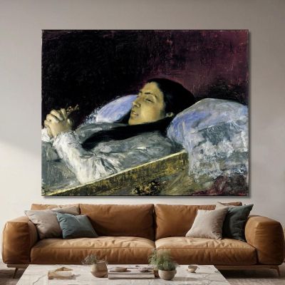 Miss Del Castillo On Her Deathbed Mariano Fortuny Marsal mfm29 canvas print 