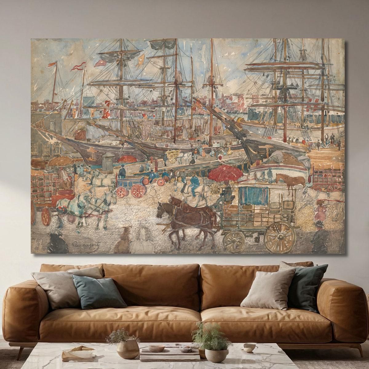 Dockseast Boston Maurice Prendergast mpr14 canvas print 