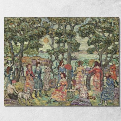 Landscape With Figures 2 Maurice Prendergast mpr27 canvas print 