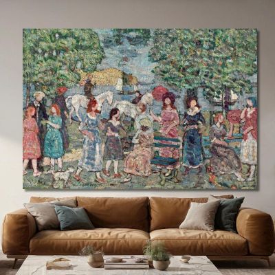 Landscape With Figures Maurice Prendergast mpr28 canvas print 