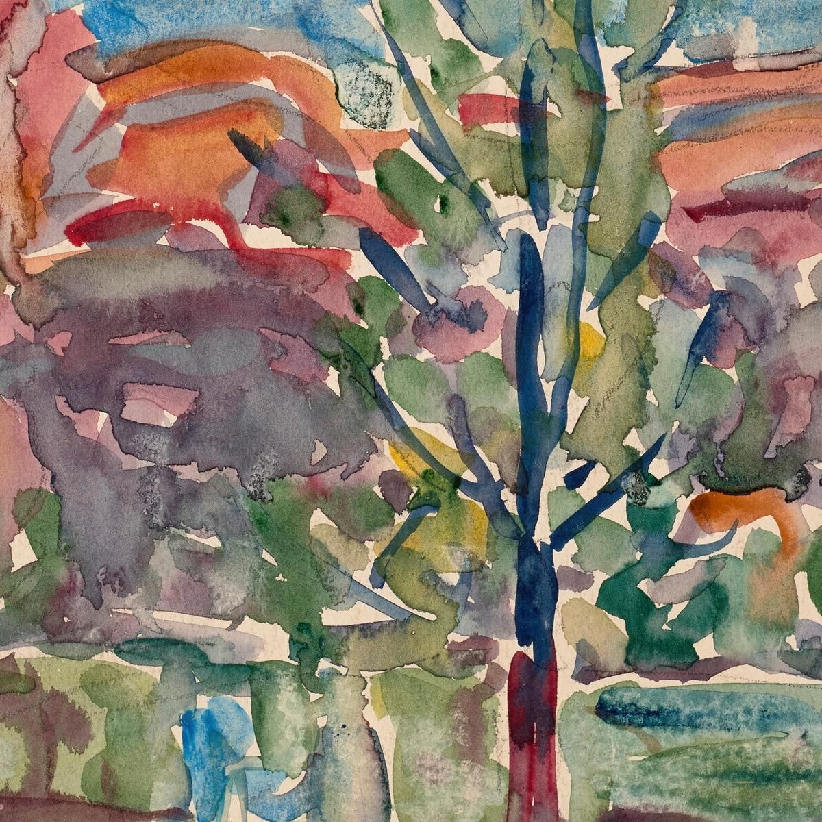 Trees Against Mountain Maurice Prendergast mpr70 canvas print