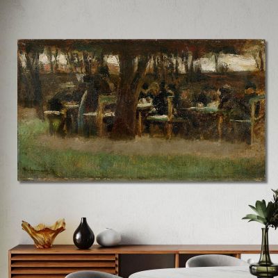 From Etzenhausen Garden Restaurant Max Liebermann mlb5 canvas print 