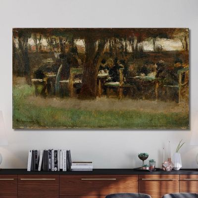 From Etzenhausen Garden Restaurant Max Liebermann mlb5 canvas print 