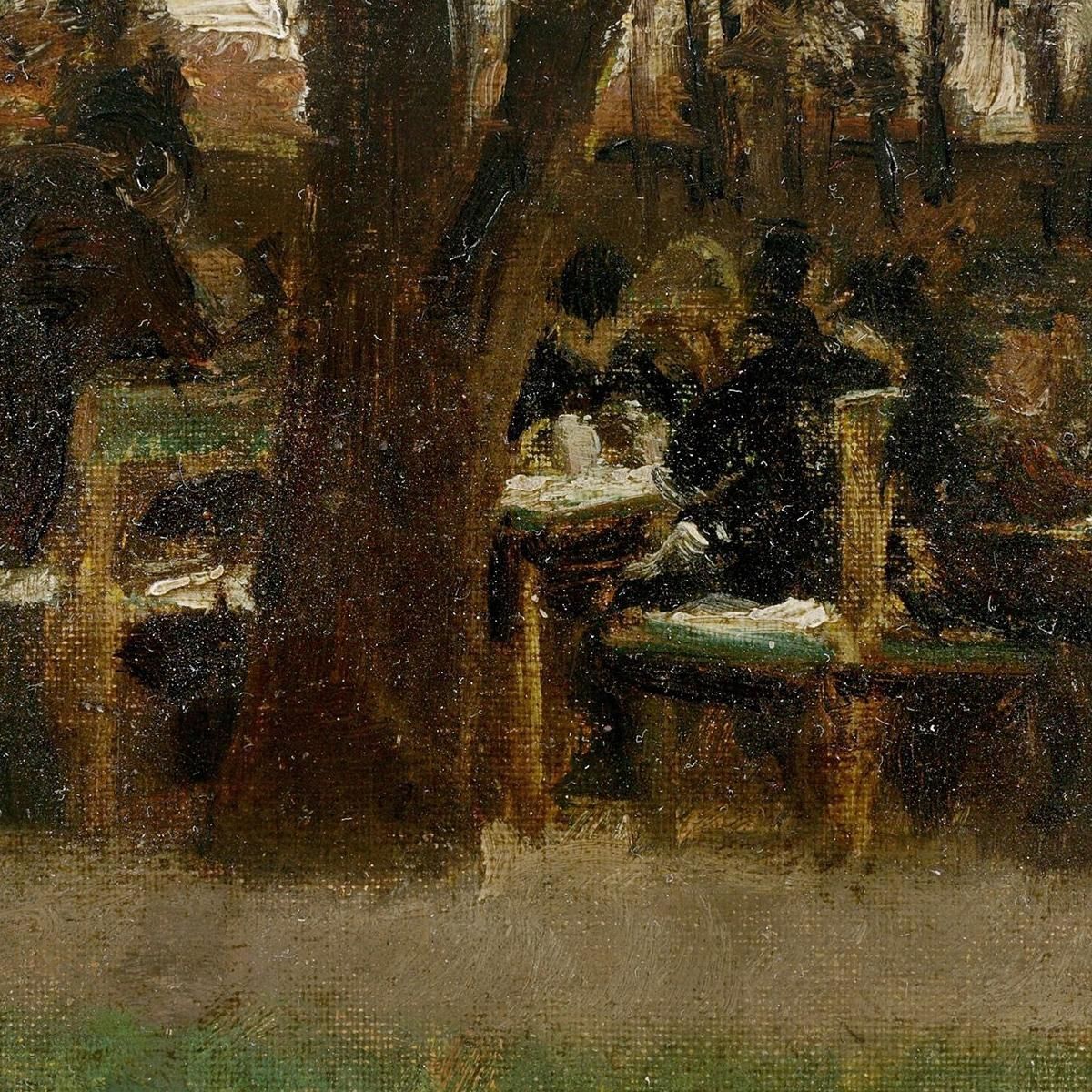 From Etzenhausen Garden Restaurant Max Liebermann mlb5 canvas print
