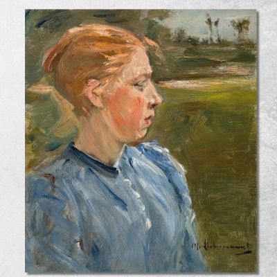 Blue Girl In Landscape Peasant Girl Max Liebermann mlb11 canvas print 