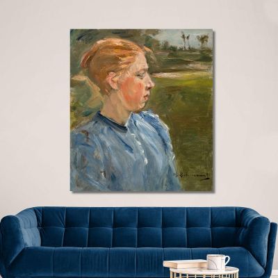 Blue Girl In Landscape Peasant Girl Max Liebermann mlb11 canvas print 